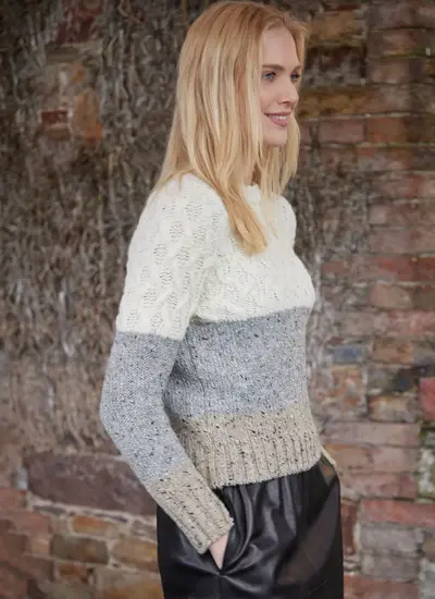 Tri-Band Cable Sweater 